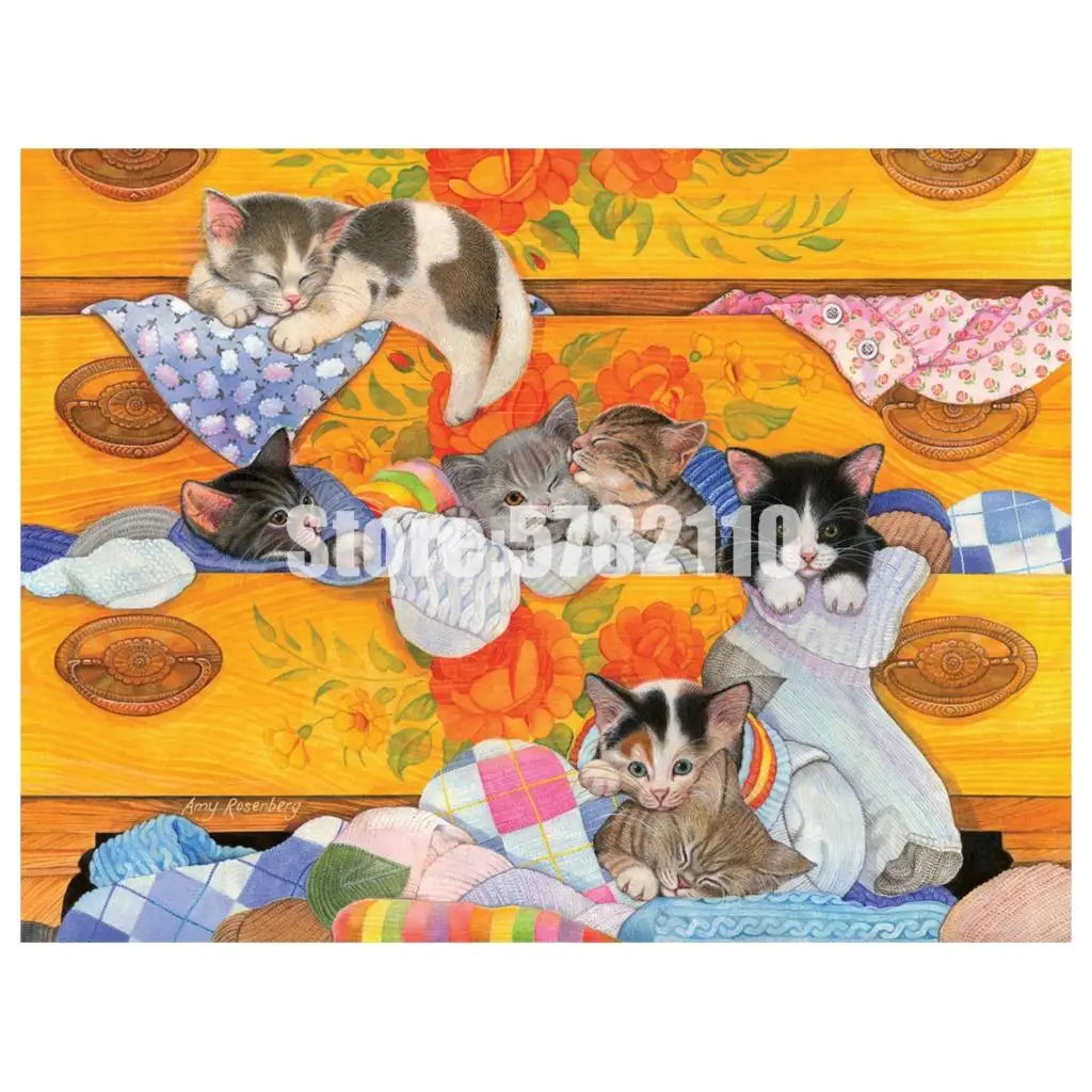 Алмазная 5D картина сделай сам уютная вышивка с котами полноразмерная мозаика из