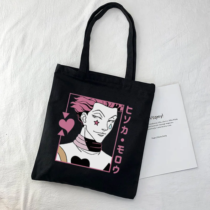 

Hunter Japanese x hunter kurapika canvas bag Cartoon print Letter winter large capacity fashion punk fun Vintage shoulder bags