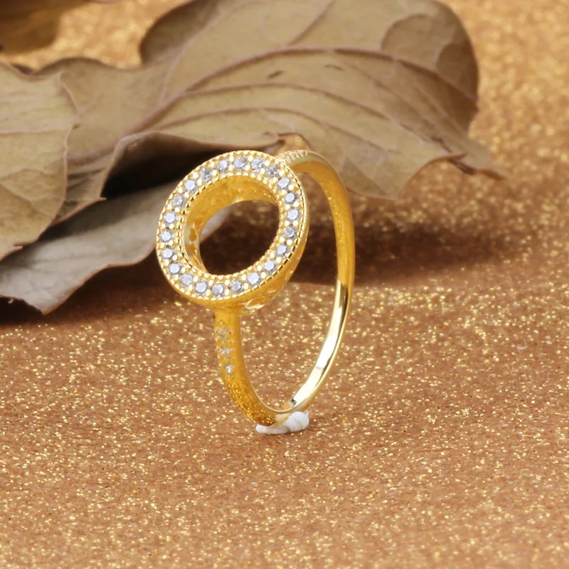 

Original 925 Sterling Silver Pan Ring Creative Cut Out Glittering Ring For Women Wedding Party Gift Fashion Jewelry