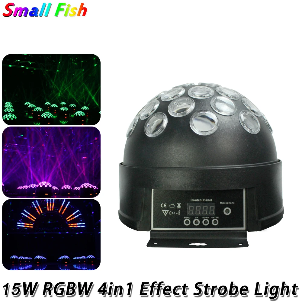 15W RGBW 4in1 led Mushroom Effect Strobe Light Remote Control Stage DJ Disco Mini Beam Projector For Wedding Bar Indoor Party