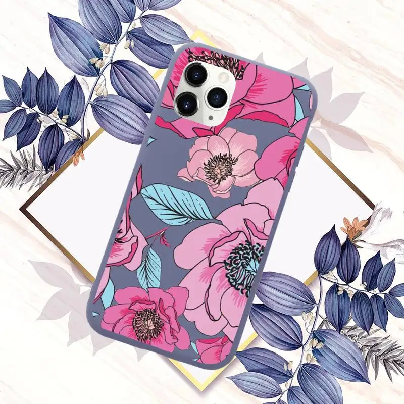

Flower Fashionable colorful beautiful Phone Case Candy Color for iPhone 11 12 mini pro XS MAX 8 7 6 6S Plus X SE 2020 XR