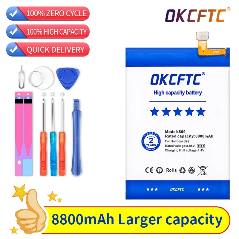 

OKCFTC Original 8800mAh S99 Battery For Homtom S99 Mobile Phone In Stock Latest Production High Quality Battery+Tracking Number