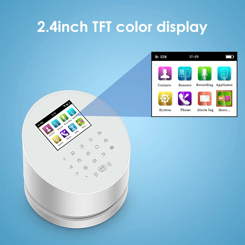 KERUI W2 WI FI GSM сигнализация Системы русский/испанский/Английская литература