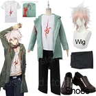 Костюм для косплея из аниме данганронпа 2, комплект из куртки и футболки для Хэллоуина, вечерние парики и туфли для косплея