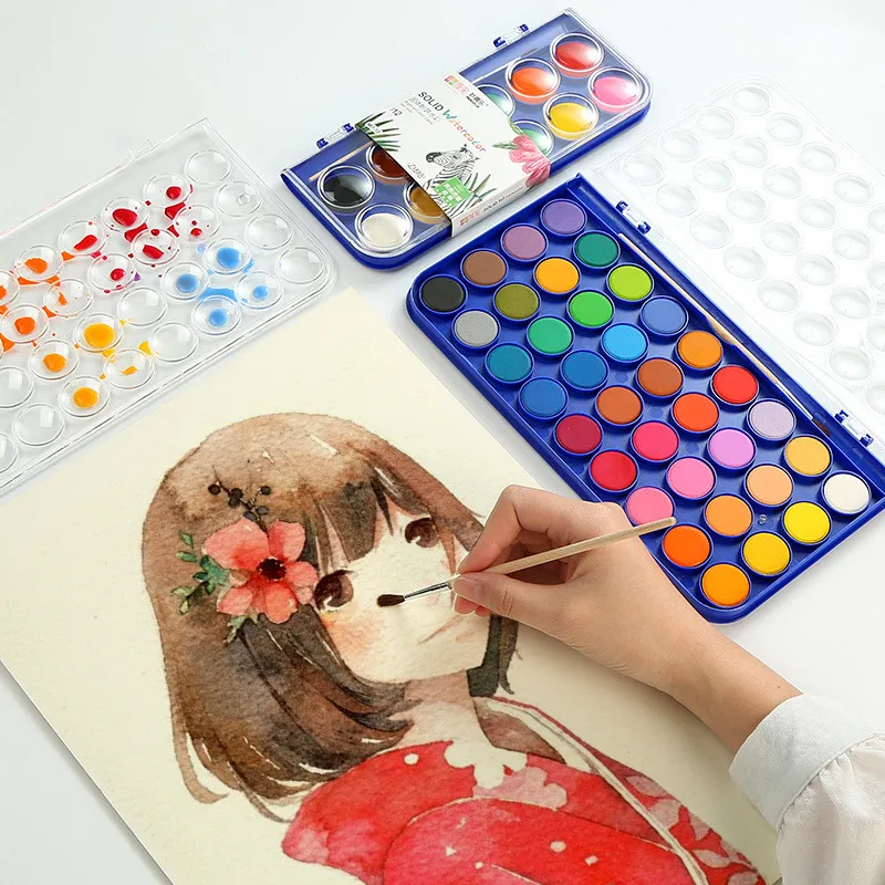 16 Цвет s твердые акварельные краски в наборе набор красок с кисточек для