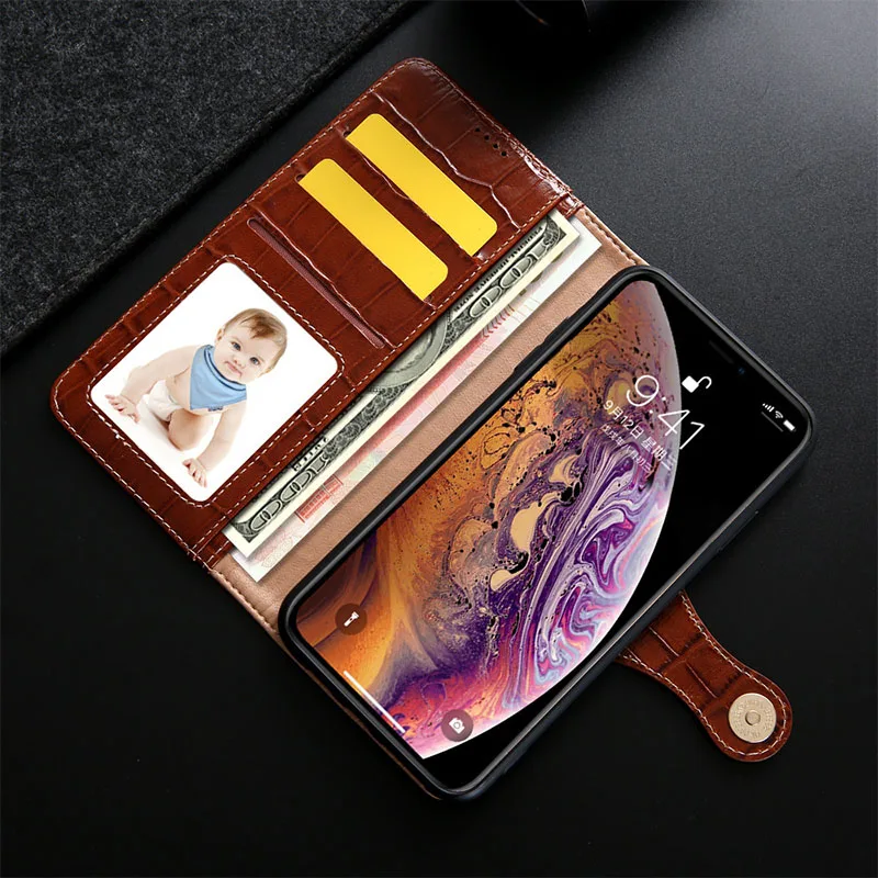 Чехол-книжка из натуральной коровьей кожи для Fphone 7 8 Plus XS MAX 11 12 13 Pro Max | Мобильные