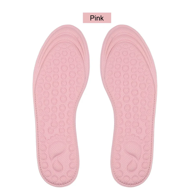 pink size 35-36 1 пара 4D массажные стельки амортизирующие мягкие губки Дышащие стельки лучшее предложение-WT - Цвет: pink size 35-36