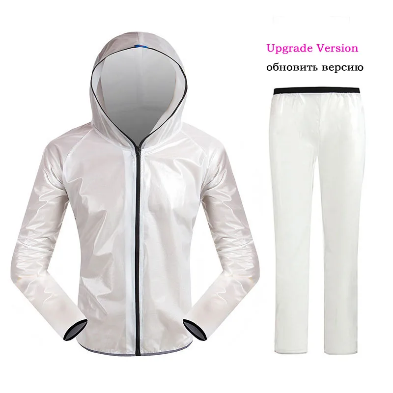 upgrade White Suit LIKE RAIN Водонепроницаемый плащ Для мужчин на открытом воздухе для верховой езды, против дождя костюм Для женщин Модный ветрозащитный дождевик плащ для мотоцикла RC01 - Цвет: upgrade White Suit
