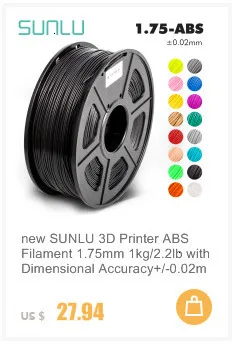 SUNLU ABS черная электрическая 3D прозрачная abs нить 1,75 мм 1 кг/рулон для 3d принтера с 1,75 мм abs для детей, игрушки для проектирования