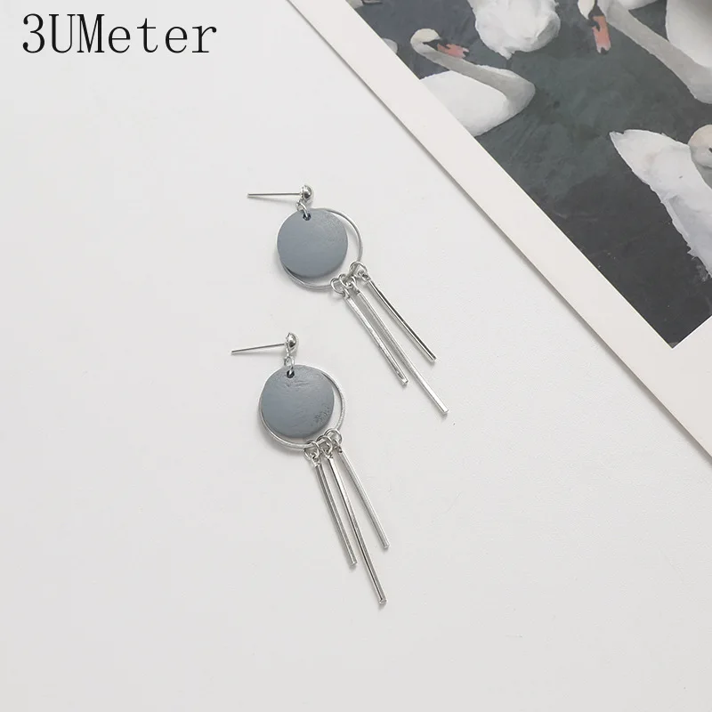 3UMeter 2019 Новый Серый сильного холода серьги для Для женщин в Корейском стиле