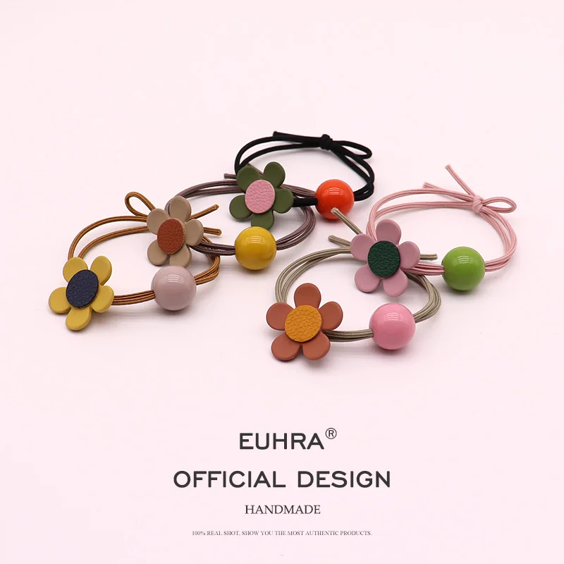 EUHRA 5 цветов лепесток цветок Цветочные эластичные резинки для волос Высокая