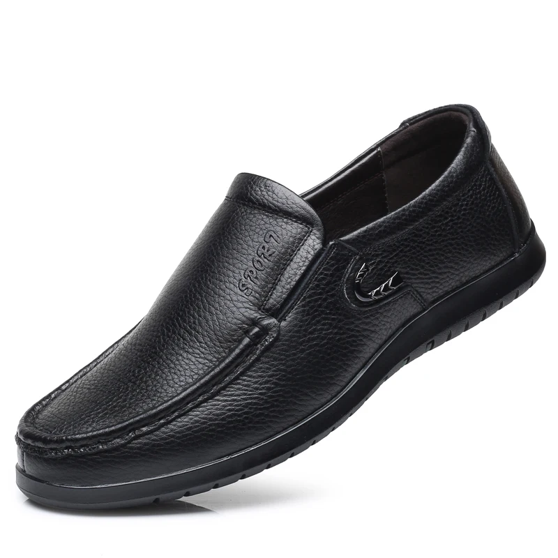 

Brand Genuine Leather Men Shoes Luxury Casual Slip on Formal Loafers Size 38-44 Men Moccasins Italian Black Male Driving Shoes %