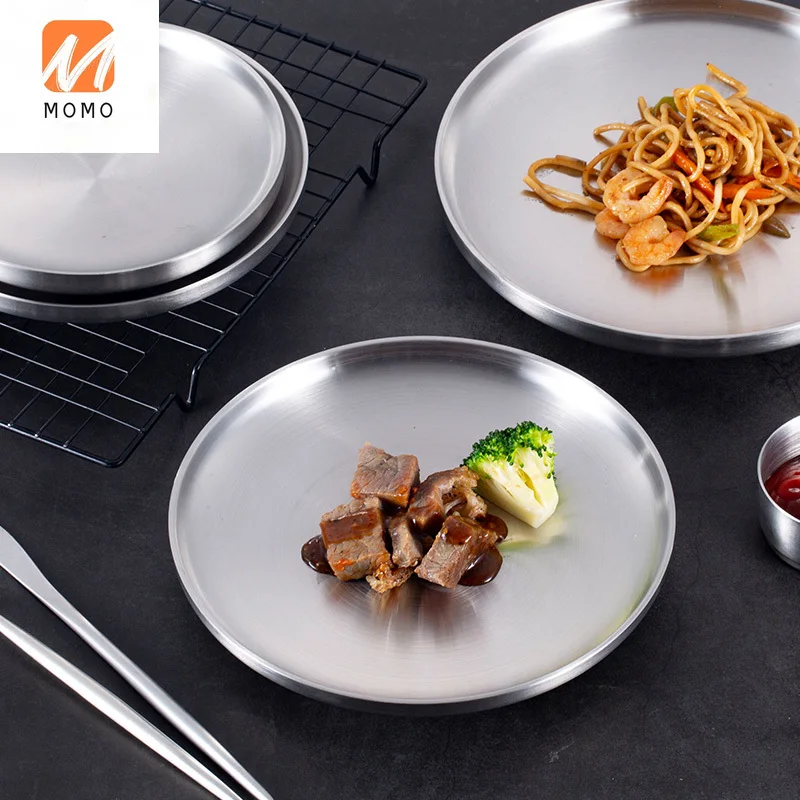 

Korean-Style Stainless Steel Plate Flat Thickened 304 Disc Barbecue Plate