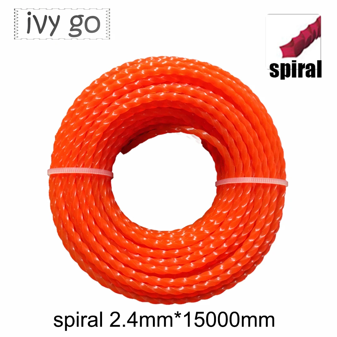 

2.4mm Grass Trimmer Line Brush Cutter Strimmer Nylon Wire Mowing Rope Lawn Mower Replacement Spare Part About 15000mm