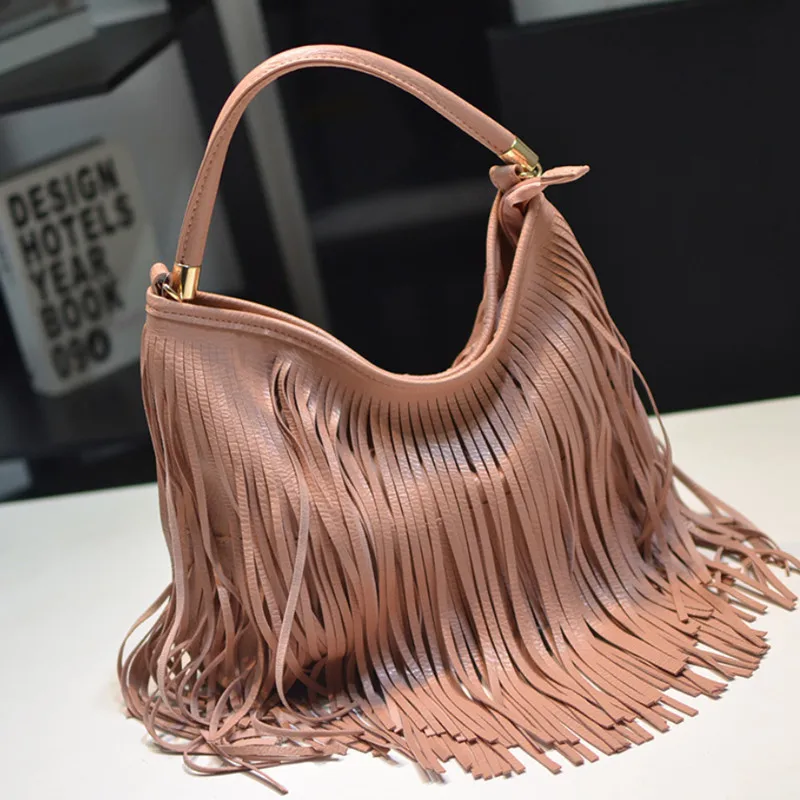 New Women Totes Messenger Bag Ladies Casual Trendy Crossbody Handbags Female Double-sided Vintage Tassel Shoulder | Багаж и сумки