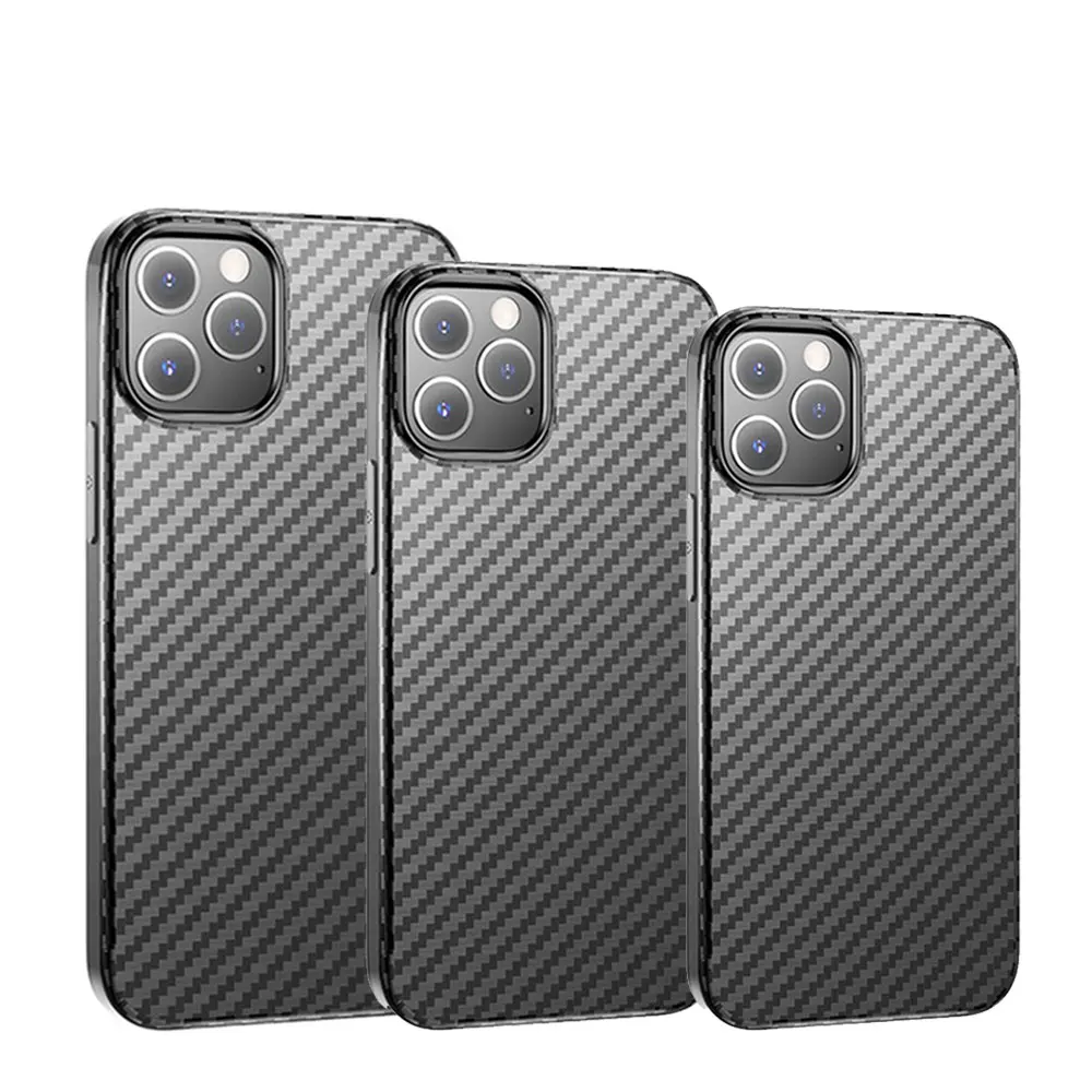 

Original Ultra-thin Shockproof Phone Case Carbon Fibre Pattern Protective Cover for iPhone 12 mini/12 Pro/12/12 Pro Max Case