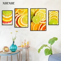 lemon grapefruit fruits canvas painting kitchen decor wall art posters and prints modern home decor picture for living room