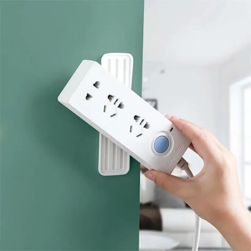 

Socket Holder Storage Hook Plug Fixing Device Self-Adhesive Power Strip Holder Rotatable Cable Organize Home Wall Mounted Fixer
