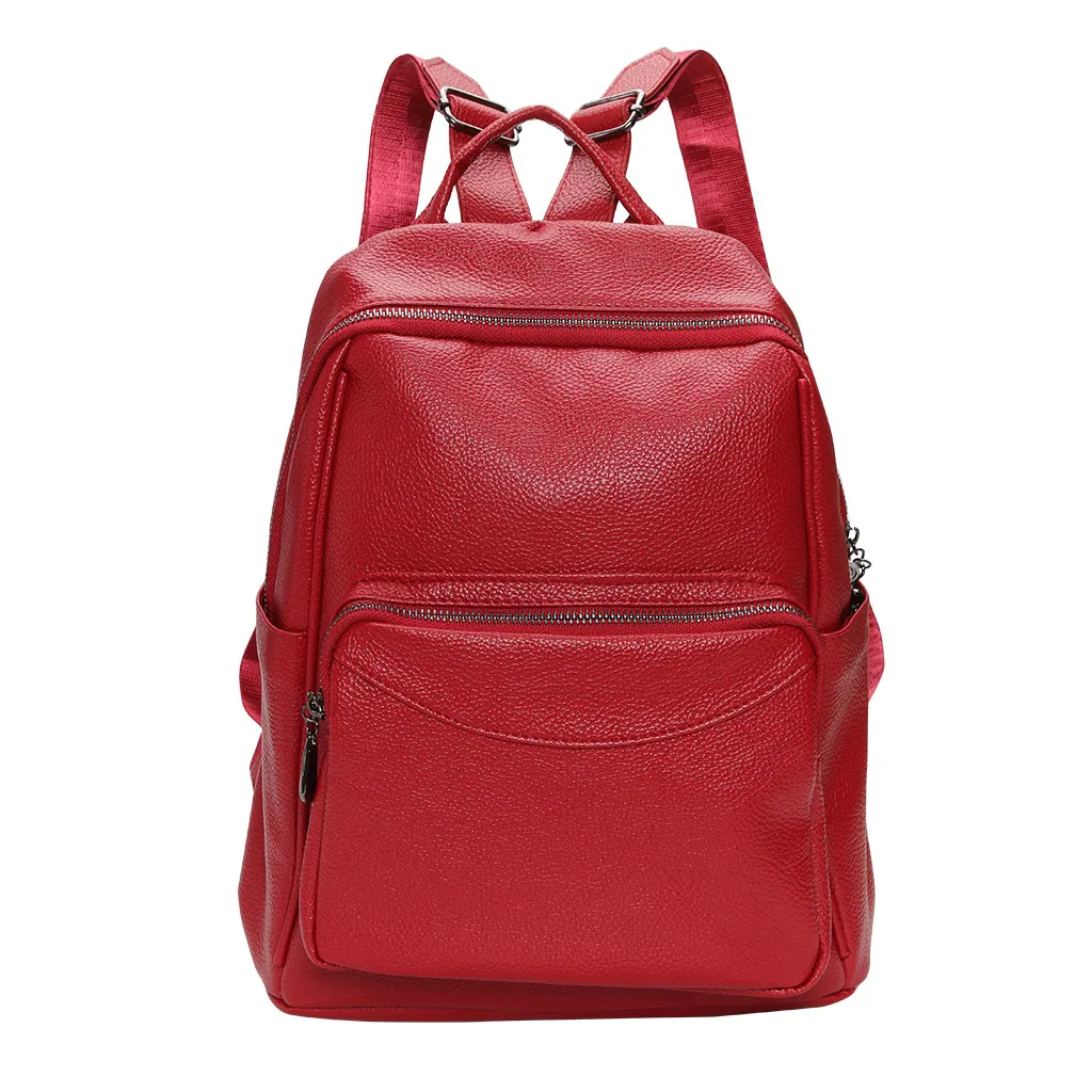 Женский рюкзак кожаная женская сумка модные школьные сумки для девочек красный с