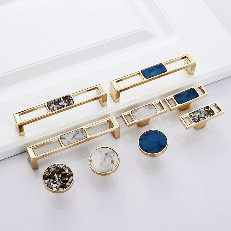 Синий скандинавский мраморный корпус ручки для шкафа ящик и рукоятки фурнитура