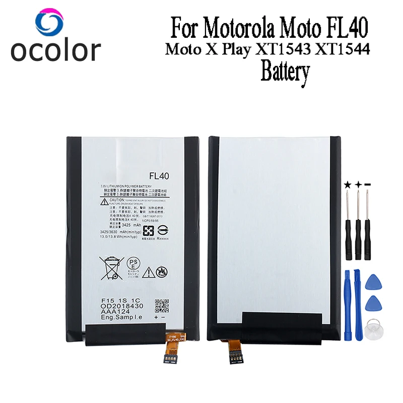 Ocolor для Motorola Moto FL40 X Play XT1543 XT1544 аккумулятор 3425 мАч 100% Новый Сменный аксессуар