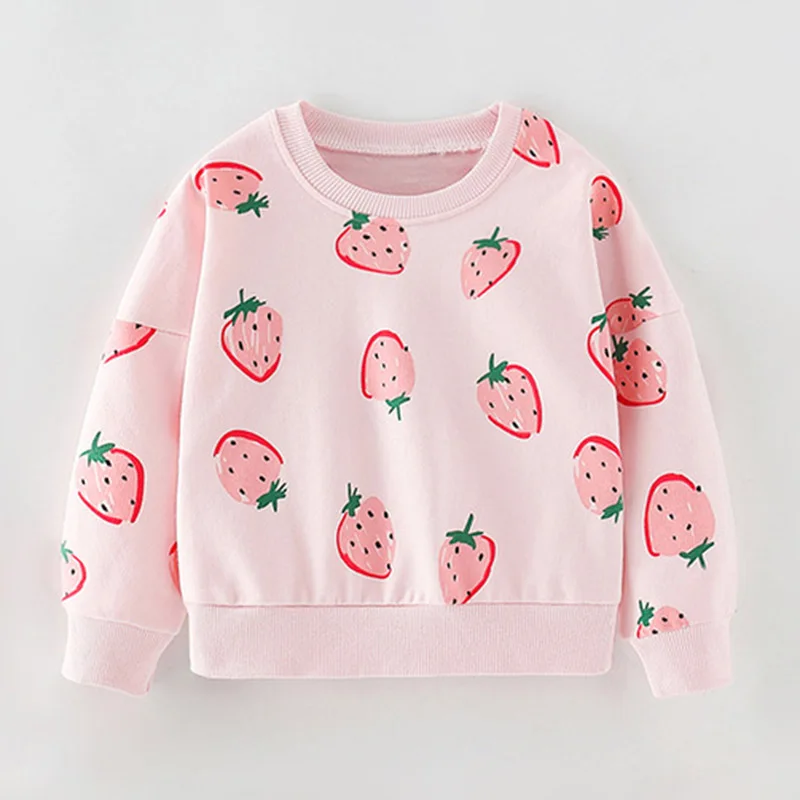 

Brand Quality Terry Cotton Infant Babe Kids Sweatshirt Blouse Tee Girls Sweater Hoodies Children Clothing 2021 Baby Girl Clothes
