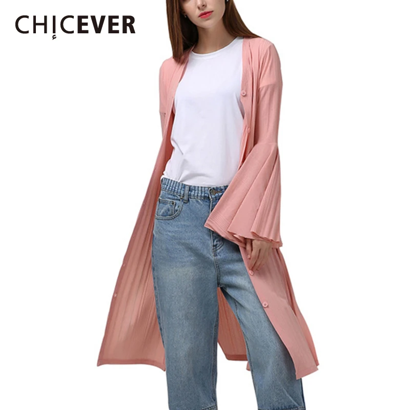 Женская плиссированная рубашка CHICEVER розовая блузка оверсайз с треугольным