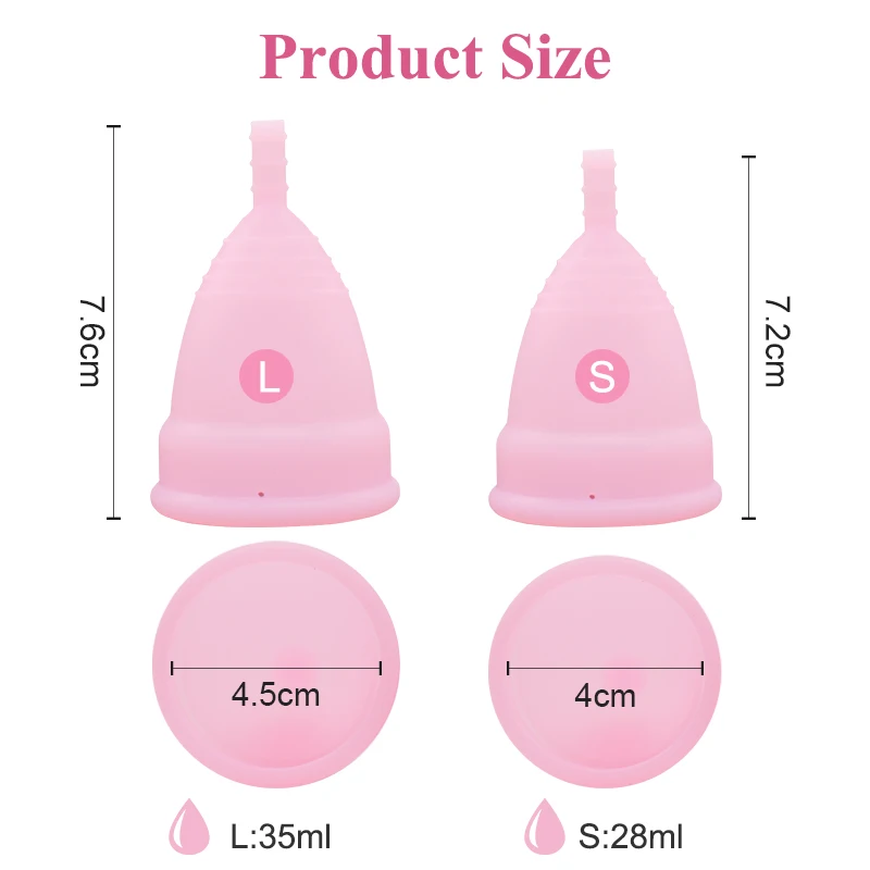 1pcs Menstrual Cup and 1pcs Sterilizer Cup Sterilizing Collapsible Cups to Clean Copa Menstrual Recyclable Foldable Cup