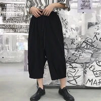 mens wide leg pants spring summer new punk style hair stylist style dark japanese youth leisure large size seven minutes pants