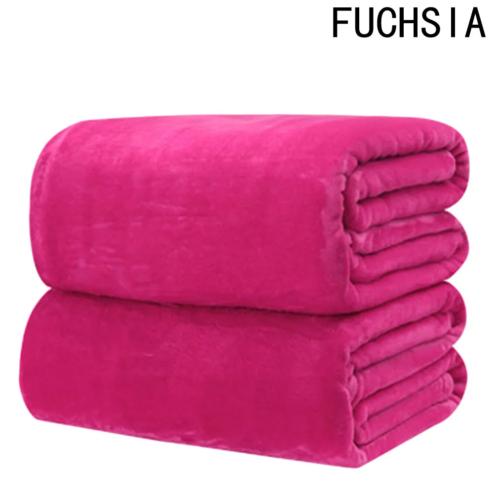 

Winter Warm Flat Sheet 50*70cm Solid Color Flannel Blanket sofa/bedding Throws Soft Plaids