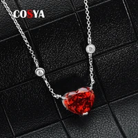 cosya 100 925 sterling silver 1012mm padma heart high carbon diamond 43cm pendant necklace for women party fine jewelry gifts