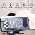 Часы Настольные Цифровые с ЖК-проектором и ЖК-дисплеем, большой термометр для показа влажности и погоды
