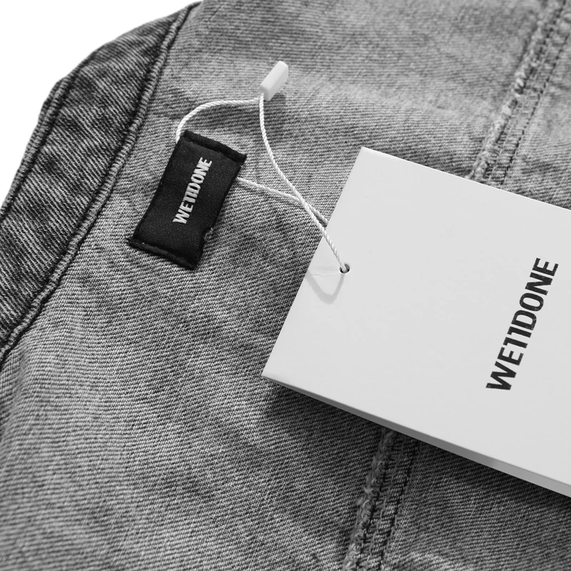 

we11 done Autumn New washed old denim shirt high street simple solid color loose men's and women's punk style casual shirt