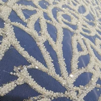 wholesale bridal french net sequin lace pearl beaded white wedding fabric for sewing lady dress luxury design tulle mesh textile