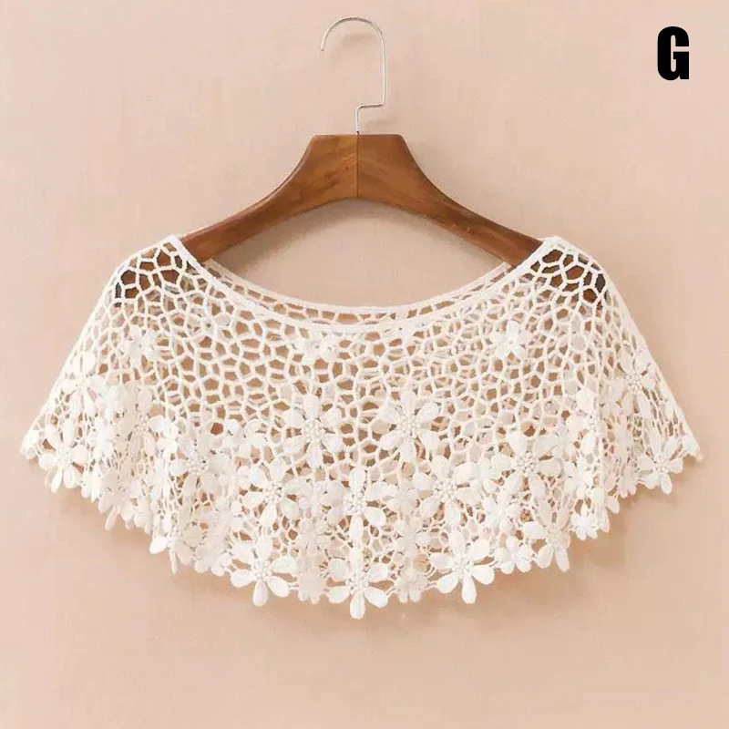 Женская винтажная вязаная крючком накидка кружевные Короткие ажурные шали