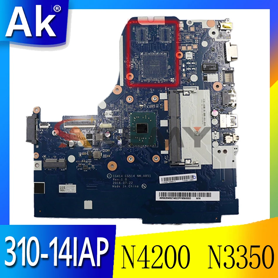 

Для Lenovo Ideapad 310-14IAP Материнская плата ноутбука N4200 N3350 NM-A851 FRU 5B20M52747 5B20M52748 5B20M52746 5B20M52750