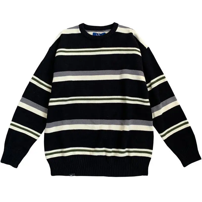 

Striped sweater in autumn and winter men's round neck Pullover