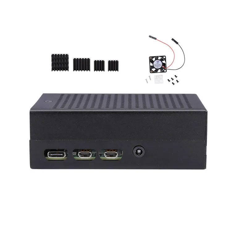 Raspberry Pi 4 Модель B чехол вентилятор комплект алюминиевый корпус+ вентилятор охлаждения+ радиатор