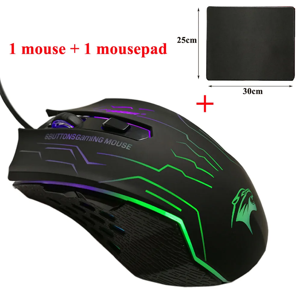 

Wired Gaming Mouse 6 Buttons 3200DPI Mute Optical Computer Mouse Gamer Mice for PC Laptop Notebook Game