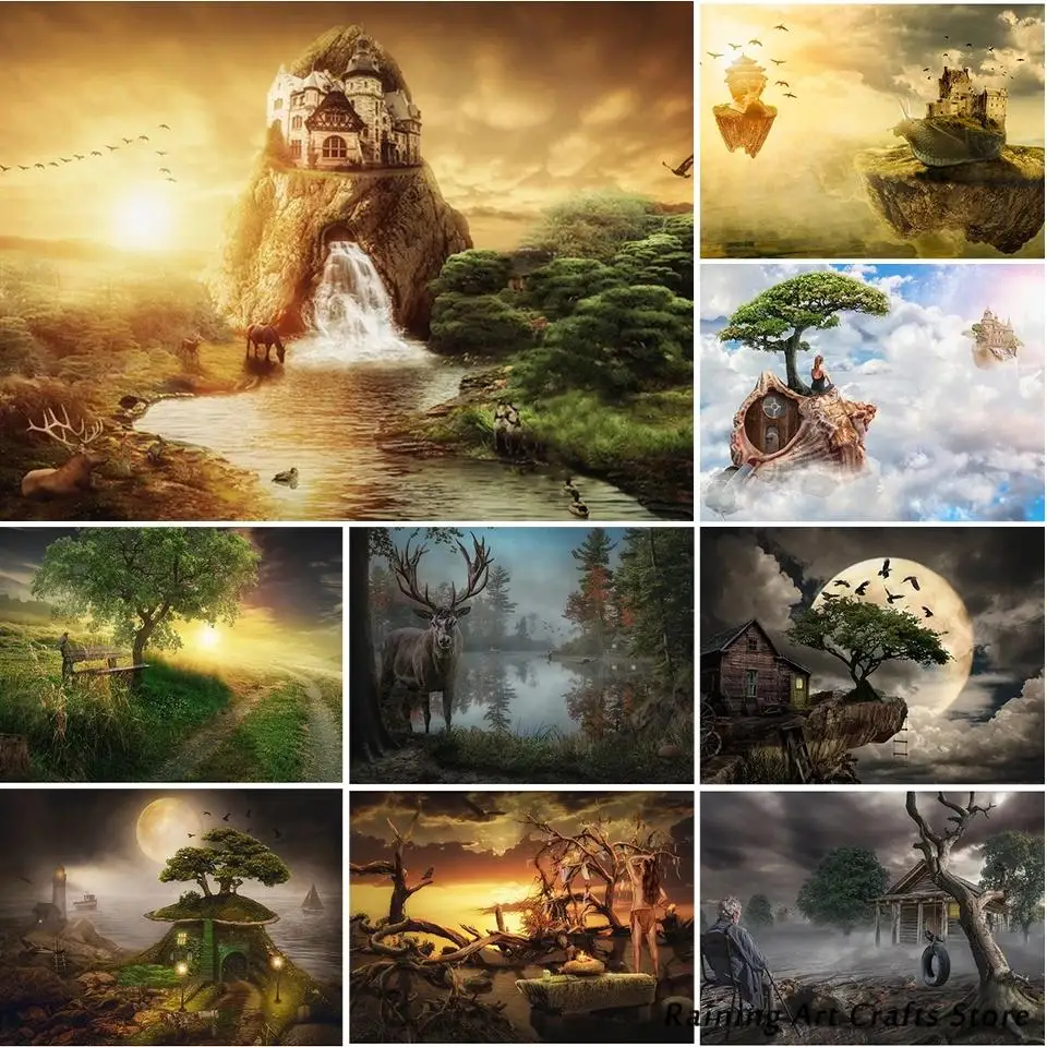 

5D Diy Diamond Painting Fantasy Movie Scene Embroidery Full Round Square Drill Cross Stitch Kits Mosaic Pictures Home Decoration
