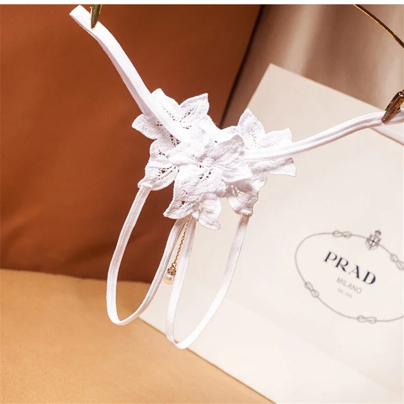 women sexy erotic panties pearl pendant with open crotch tempting crotchless female thong underwear 49 | Тематическая одежда и