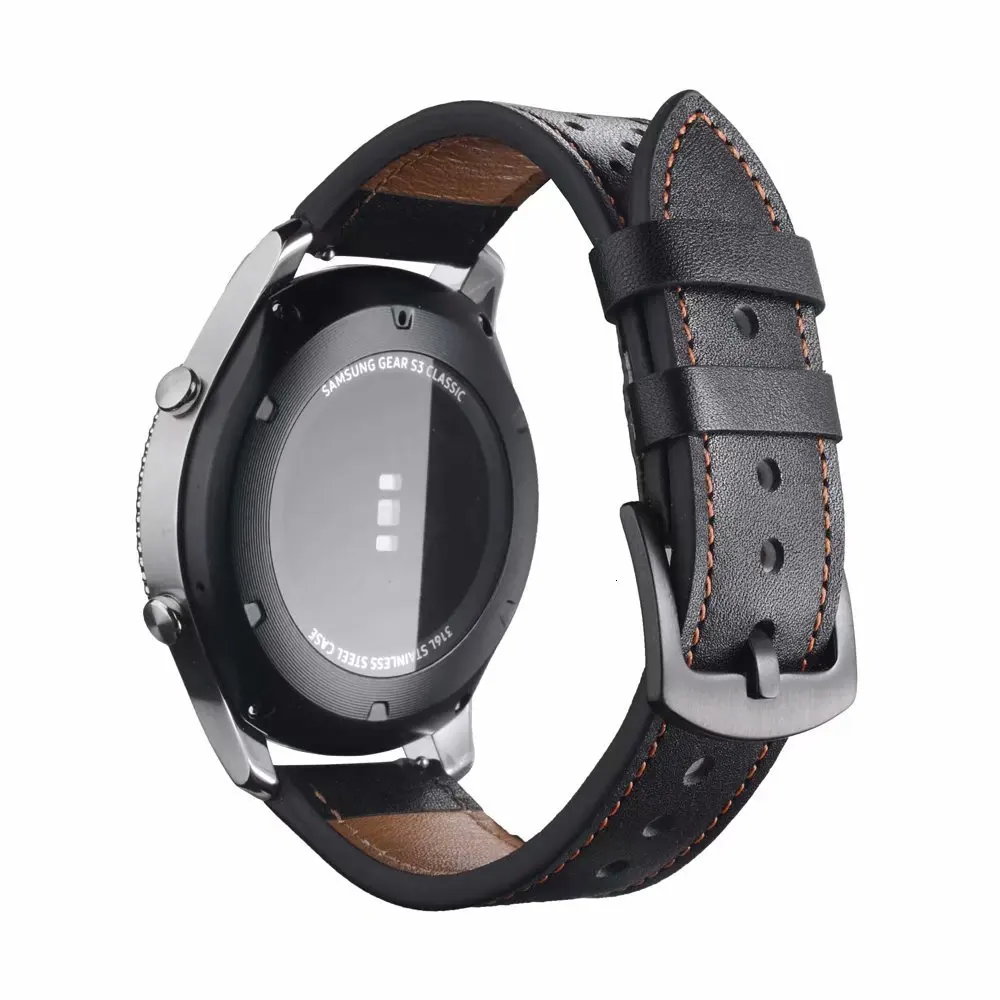 22 мм ремешок для часов для samsung gear S3 Frontier классический ремешок из натуральной кожи ремешок для мужчин и женщин Смарт часы заменить мужчин t браслет