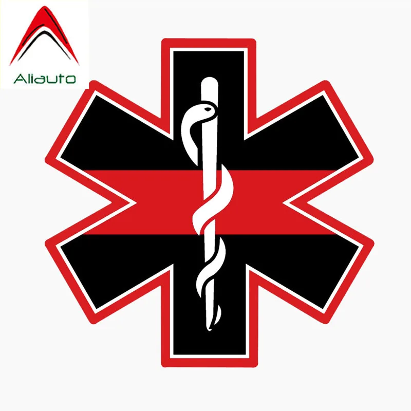 Светоотражающая Автомобильная наклейка Aliauto с крестом EMT красная линия жесткая