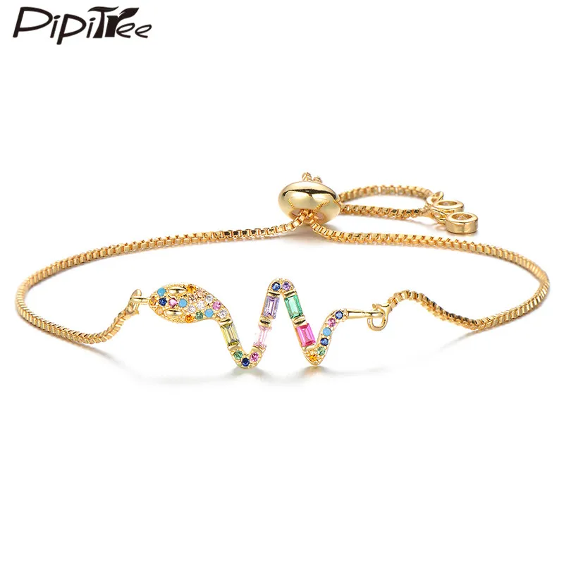 Бижутерия Pipitree из фианита популярный браслет с подвесками в виде змеи