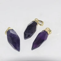 fashion jewelry natural chakra amethysts stone gold point pendant female 2020 energy purple crystal quartz healing pendant women
