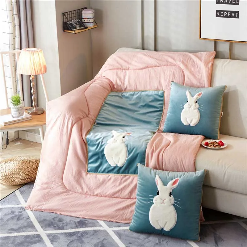 2 в 1 Вышитое одеяло для новорожденных Детская домашняя кровать женщин Манта