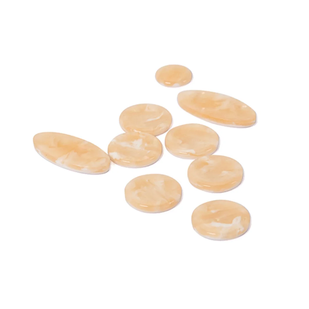 

9pcs/set Alto Tenor Soprano Saxophone Sax Shell Key Buttons Inlays Accessories (Light Yellow)