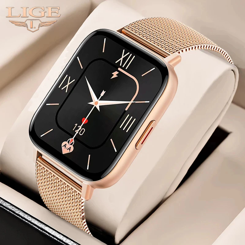 

LIGE 2021 Full Touch Screen Women Smart Watch Men Sports Heart Rate Waterproof Fitness Smart Watches Women Smartwatch relogio