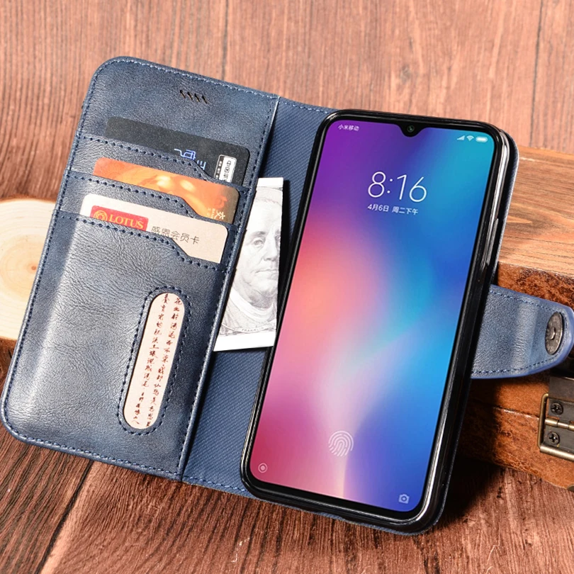 Чехол-кошелек для Xiaomi Mi 9 противоударный чехол на заднюю панель роскошный кожаный