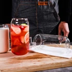 400550 мл креативная банка для чая, сока, молока, стеклянная чашка, кофейная кружка, бокал для вина, кружка для напитков, Высокопрочное боросиликатное стекло, посуда для напитков